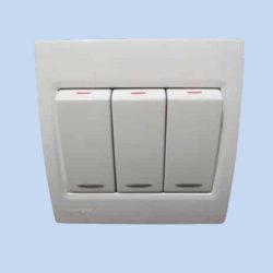 10A 1 Way 22.5 mm 3 Switch with Indicator with Cover Plate-p